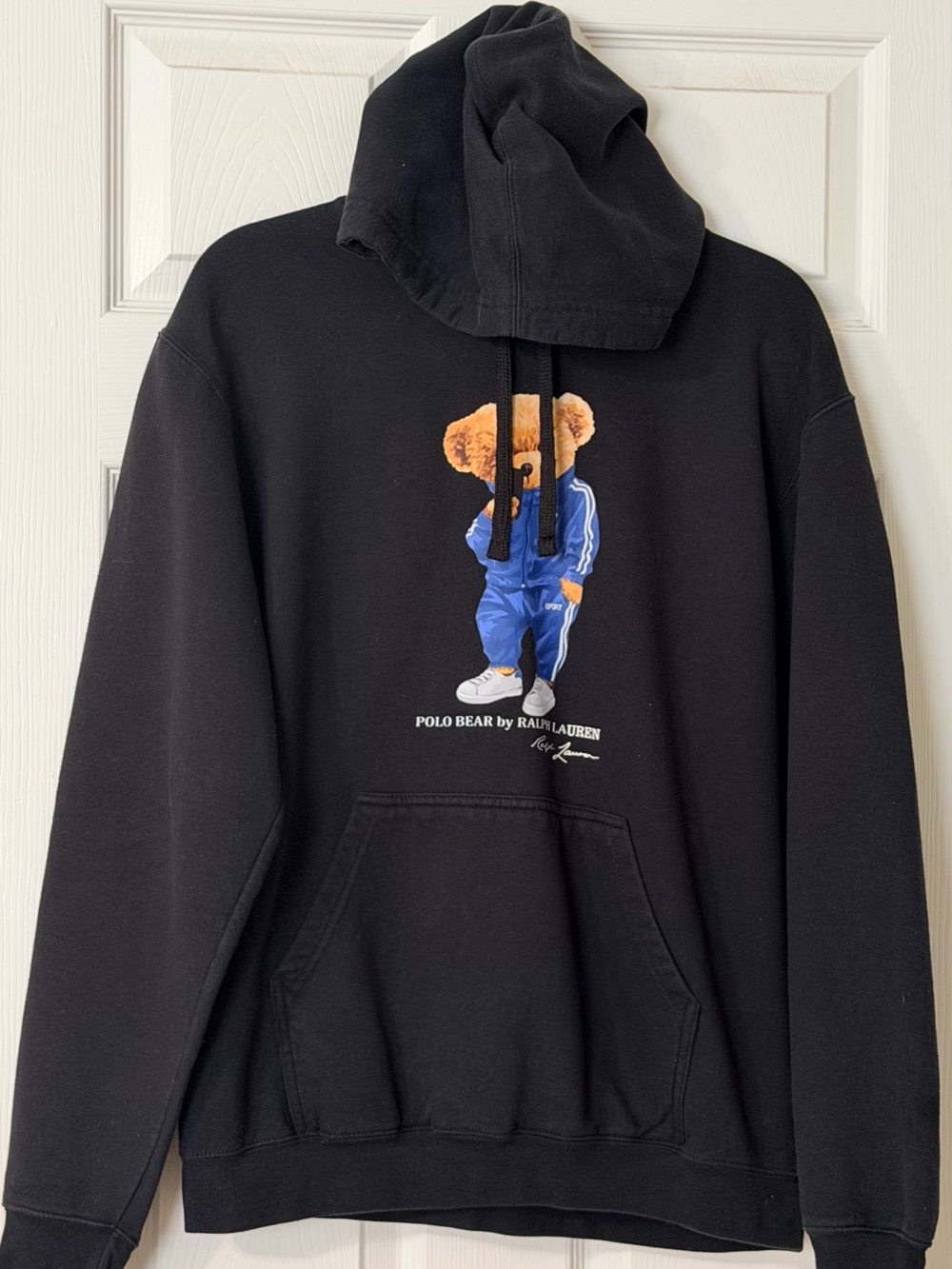 Ralph Lauren Black Hoodie with Polo Bear in Blue Tracksuit 100% Cotton